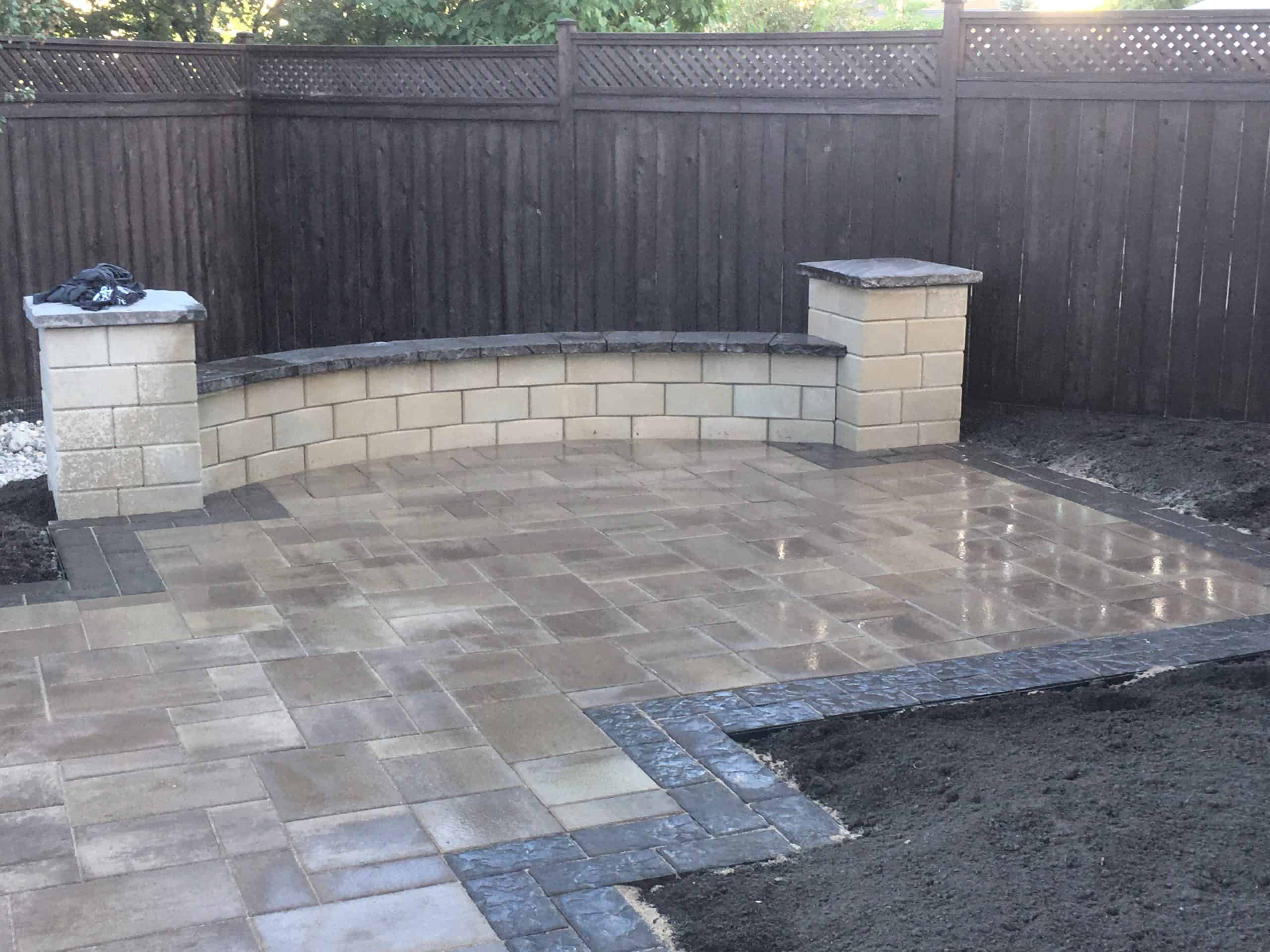 Cleaned interlock pavers after surface restoration