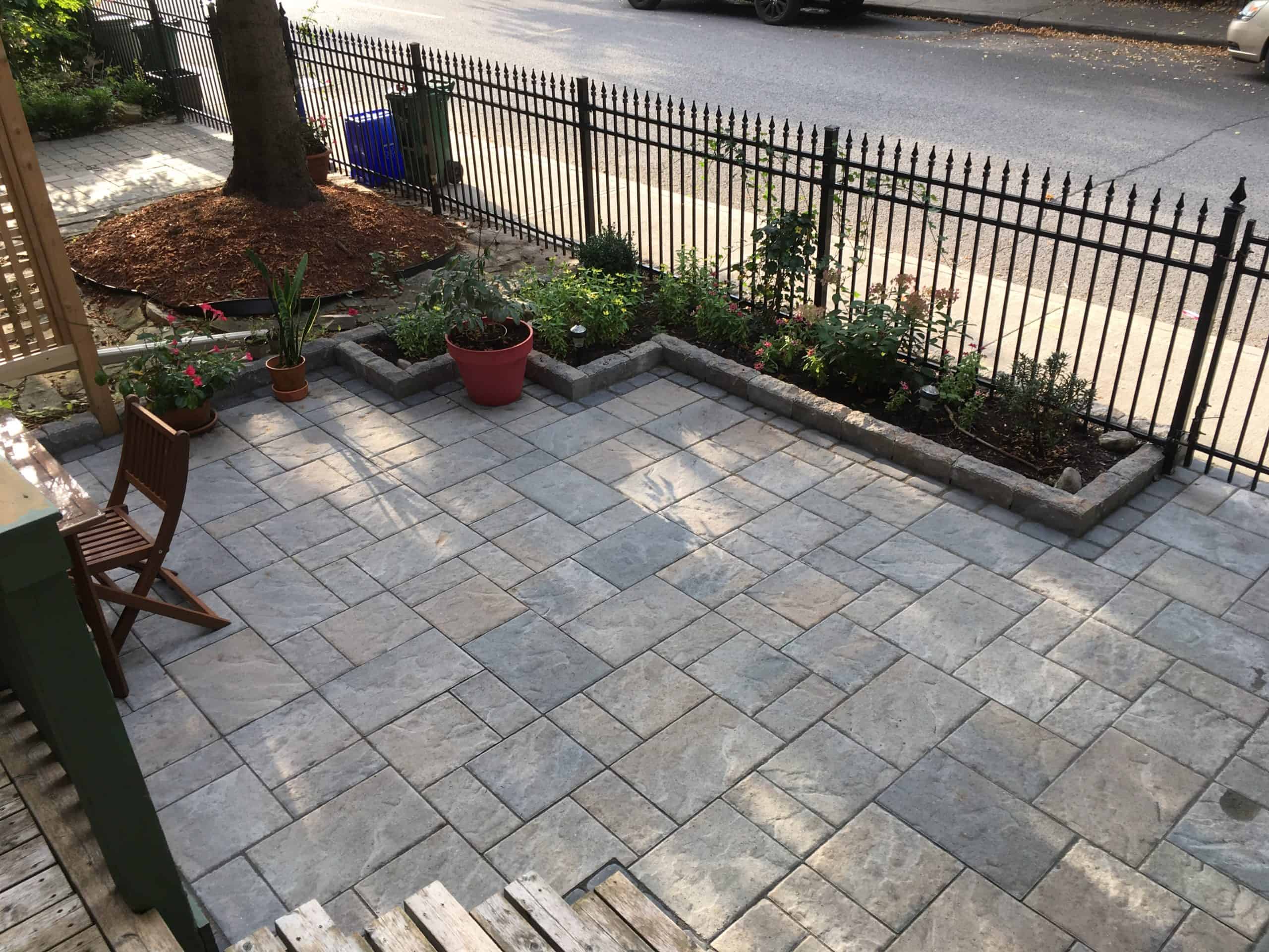 Restored interlock patio after relaying