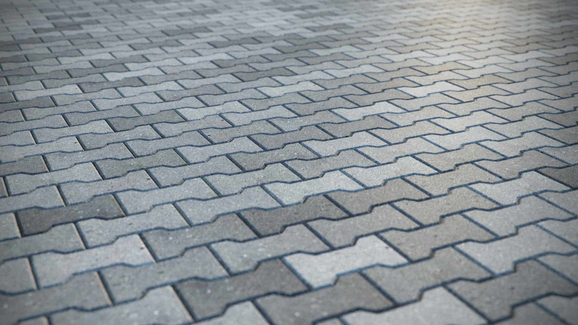 Interlock pavers installed over a prepared foundation